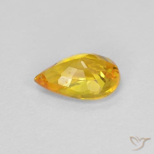 Saphir Doré naturelle En forme de poire, 0.52 ct, VVS