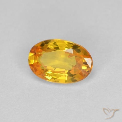 Saphir Orange moyen naturelle ovale, 0.62 ct, VVS