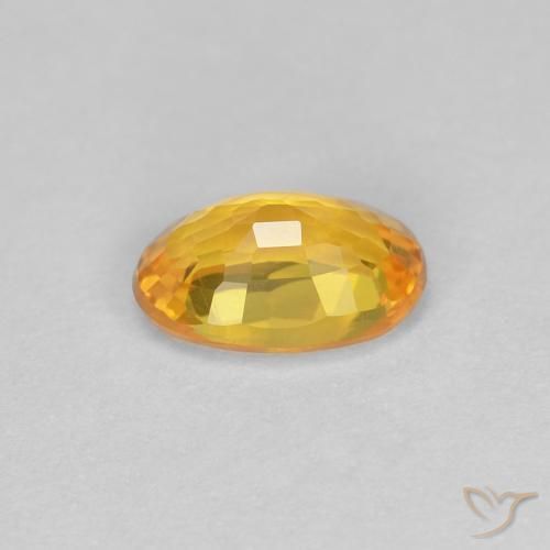 Saphir Orange moyen naturelle ovale, 0.62 ct, VVS