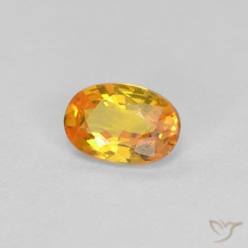Saphir Orange moyen naturelle ovale, 0.43 ct, VVS-VS