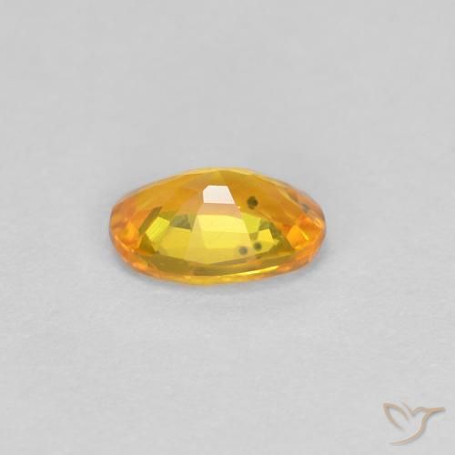 Saphir Orange moyen naturelle ovale, 0.43 ct, VVS-VS