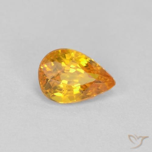 Saphir Abricot orange naturelle En forme de poire, 0.55 ct, VVS