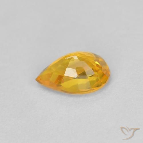 Saphir Abricot orange naturelle En forme de poire, 0.55 ct, VVS