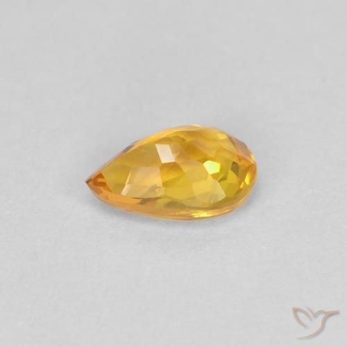 Saphir Orange moyen naturelle En forme de poire, 0.46 ct, VVS