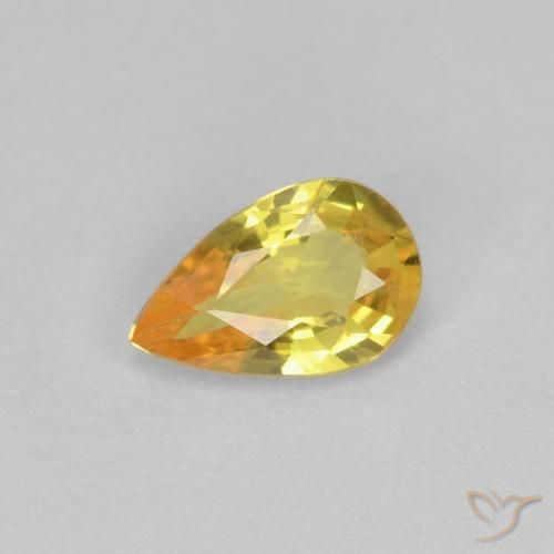 Saphir Jaune miel naturelle En forme de poire, 0.49 ct, VVS
