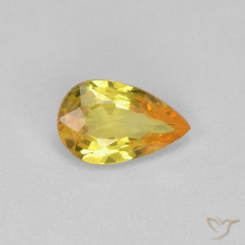 Saphir Jaune miel naturelle En forme de poire, 0.49 ct, VVS