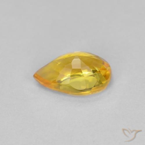 Saphir Doré naturelle En forme de poire, 0.57 ct, VVS