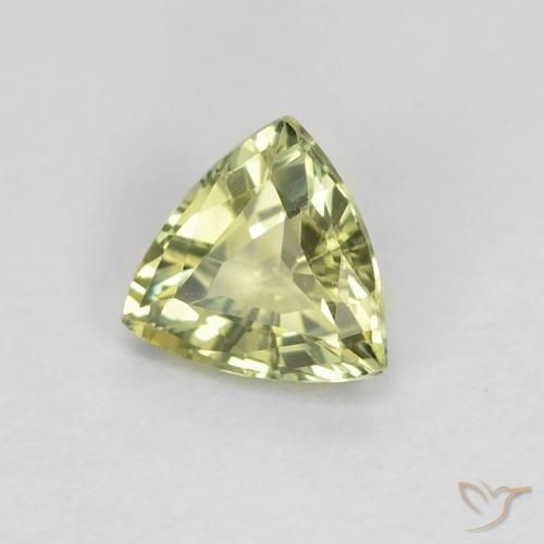 Saphir Vert moyen naturelle Trillion, 0.65 ct, VVS