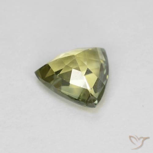 Saphir Vert moyen naturelle Trillion, 0.65 ct, VVS