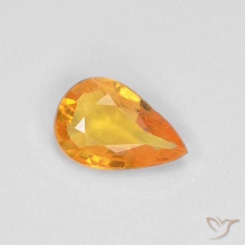 Saphir Abricot orange naturelle En forme de poire, 0.33 ct, VS