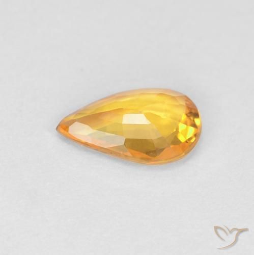 Saphir Abricot orange naturelle En forme de poire, 0.33 ct, VS