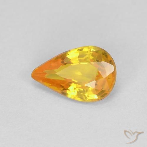 0.47ct Naturel Orange moyen Saphir, En forme de poire, VVS