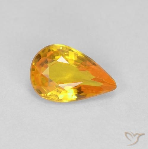 Saphir Orange moyen naturelle En forme de poire, 0.47 ct, VVS