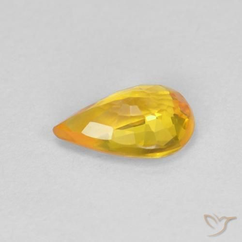 Saphir Orange moyen naturelle En forme de poire, 0.47 ct, VVS