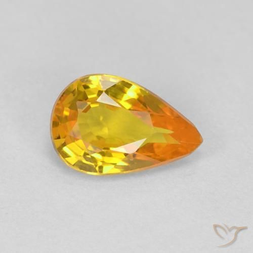 Saphir Orange moyen naturelle En forme de poire, 0.53 ct, VVS