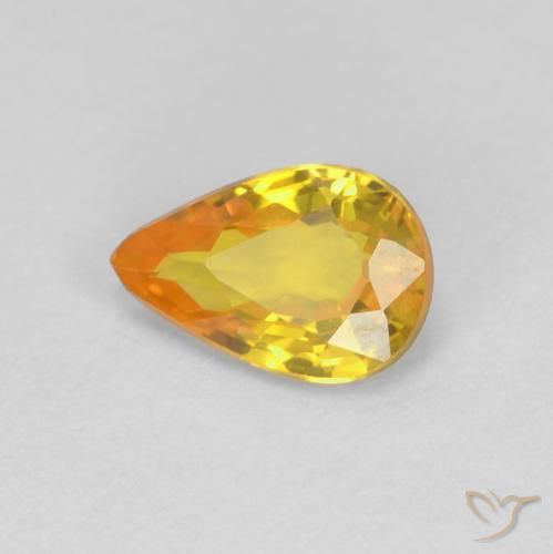 Saphir Orange moyen naturelle En forme de poire, 0.53 ct, VVS