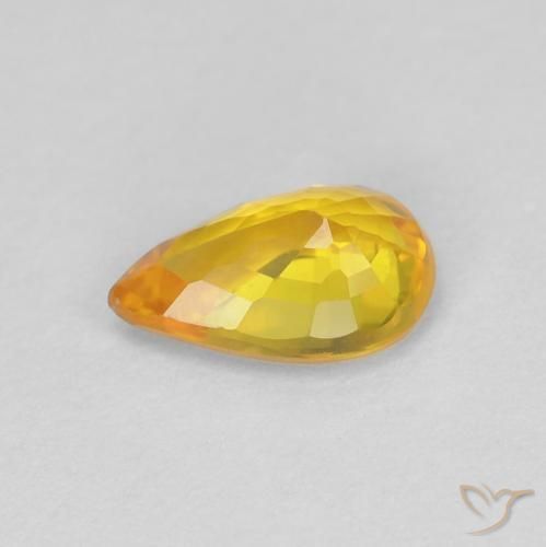 Saphir Orange moyen naturelle En forme de poire, 0.53 ct, VVS