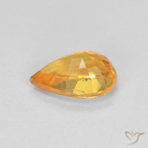 Saphir Orange-or naturelle En forme de poire, 0.57 ct, VVS