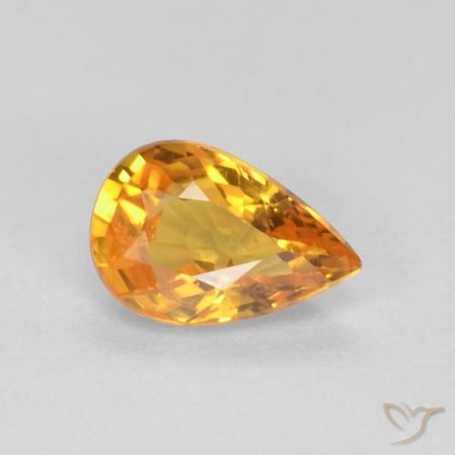Saphir Orange moyen naturelle En forme de poire, 0.56 ct, VVS-VS