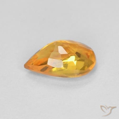 Saphir Orange moyen naturelle En forme de poire, 0.56 ct, VVS-VS