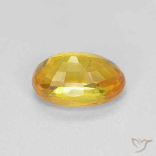 Saphir Orange Doré naturelle ovale, 0.75 ct, VS