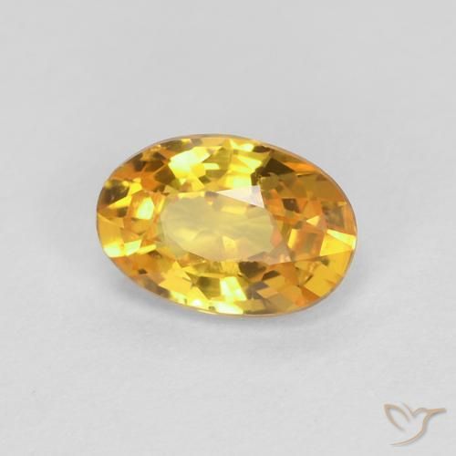 Saphir Doré moyen naturelle ovale, 0.60 ct, VVS