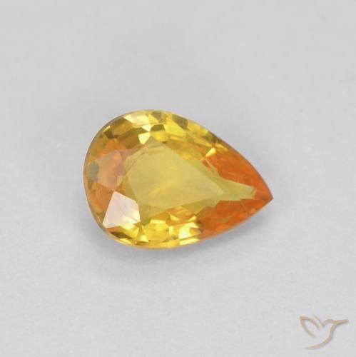 Saphir Doré naturelle En forme de poire, 0.52 ct, VVS