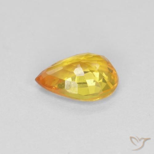 Saphir Doré naturelle En forme de poire, 0.52 ct, VVS