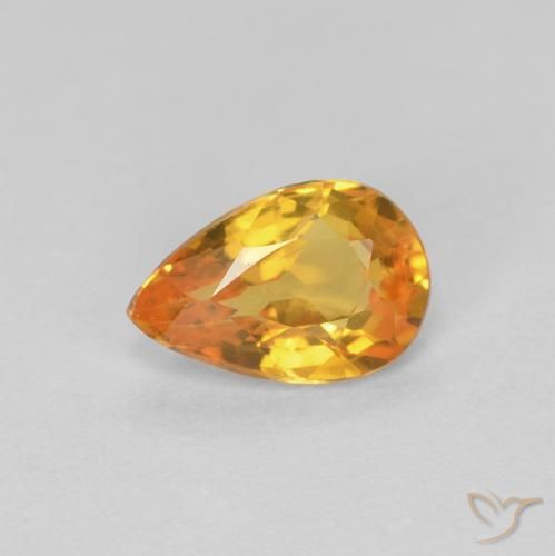 0.49ct Naturel Orange moyen Saphir, En forme de poire, VVS
