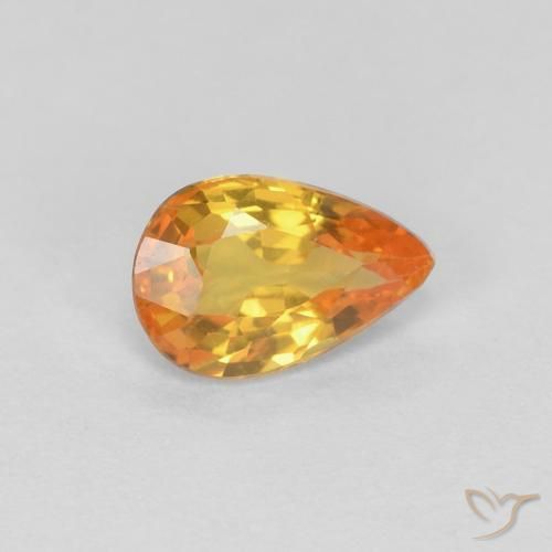 Saphir Orange moyen naturelle En forme de poire, 0.49 ct, VVS