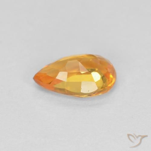 Saphir Orange moyen naturelle En forme de poire, 0.49 ct, VVS