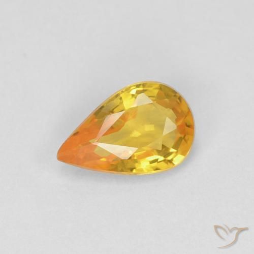 Saphir Doré naturelle En forme de poire, 0.45 ct, VVS