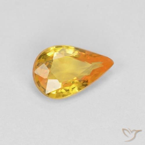 Saphir Doré naturelle En forme de poire, 0.45 ct, VVS