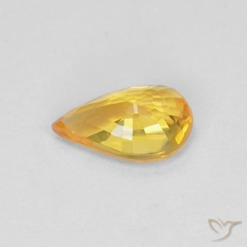 Saphir Doré naturelle En forme de poire, 0.45 ct, VVS