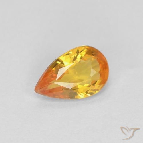 0.42ct Naturel Abricot orange Saphir, En forme de poire, VVS