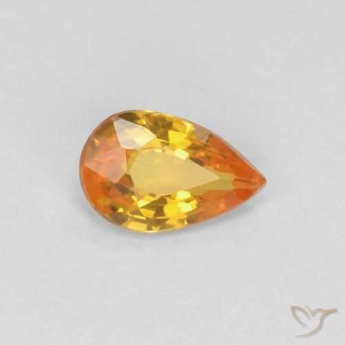 Saphir Abricot orange naturelle En forme de poire, 0.42 ct, VVS