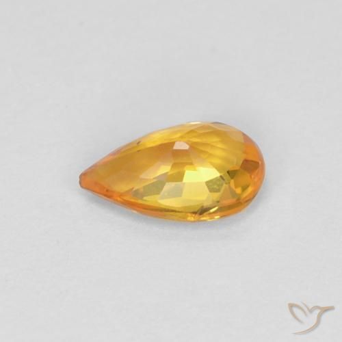 Saphir Abricot orange naturelle En forme de poire, 0.42 ct, VVS