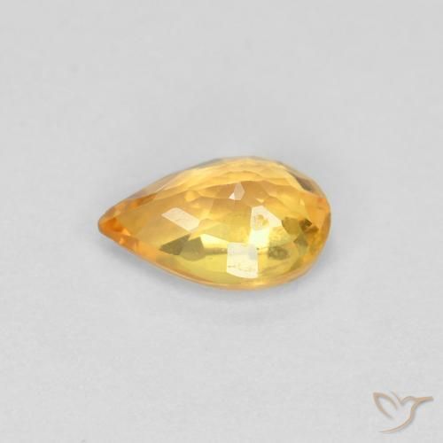 Saphir Orange moyen naturelle En forme de poire, 0.44 ct, VVS