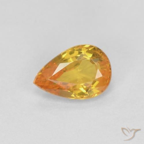 0.54ct Naturel Orange moyen Saphir, En forme de poire, VVS