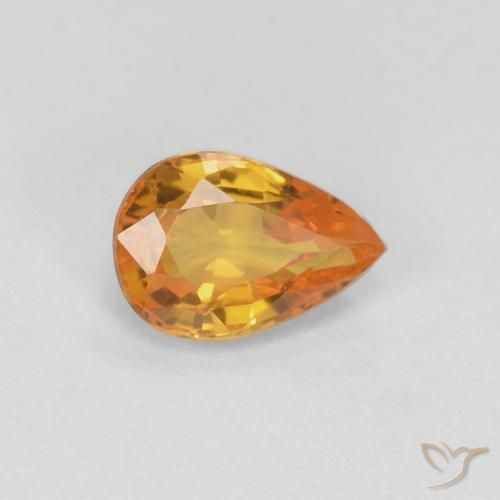 Saphir Orange moyen naturelle En forme de poire, 0.54 ct, VVS