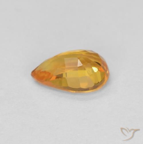 Saphir Orange moyen naturelle En forme de poire, 0.54 ct, VVS