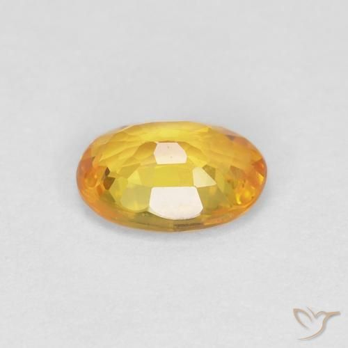 Saphir Doré naturelle ovale, 0.60 ct, VVS