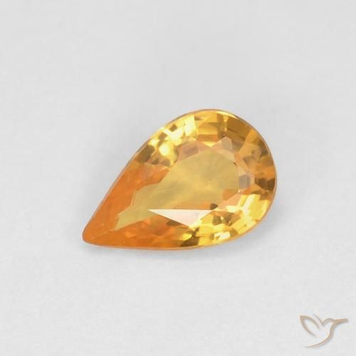 0.49ct Naturel Abricot orange Saphir, En forme de poire, VVS