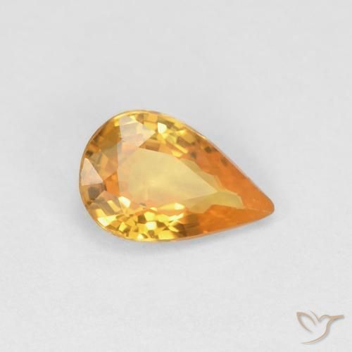 Saphir Abricot orange naturelle En forme de poire, 0.49 ct, VVS