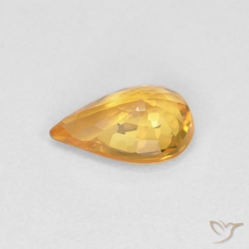 Saphir Abricot orange naturelle En forme de poire, 0.49 ct, VVS