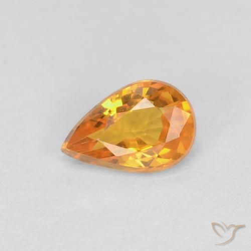 0.51ct Naturel Abricot orange Saphir, En forme de poire, VVS
