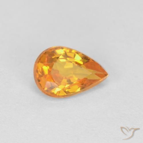 Saphir Abricot orange naturelle En forme de poire, 0.51 ct, VVS