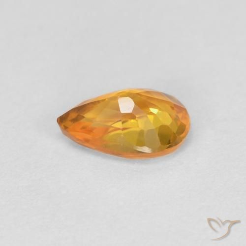 Saphir Abricot orange naturelle En forme de poire, 0.51 ct, VVS