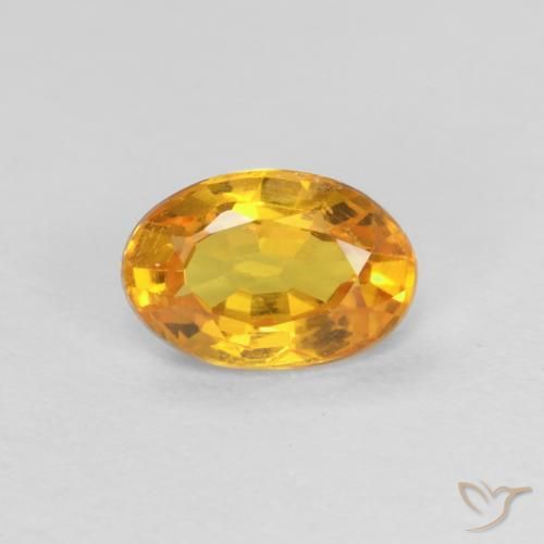 0.51ct Naturel Or-orange moyen Saphir, ovale, VVS-VS