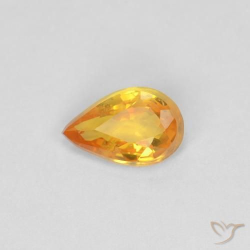 Saphir Orange moyen naturelle En forme de poire, 0.40 ct, VVS-VS